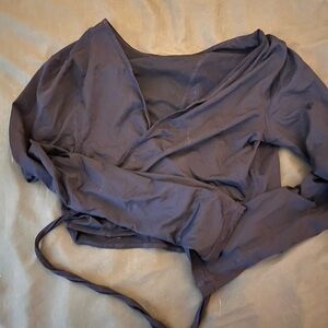 BuffBunny Black Mesh Back Wrap Top